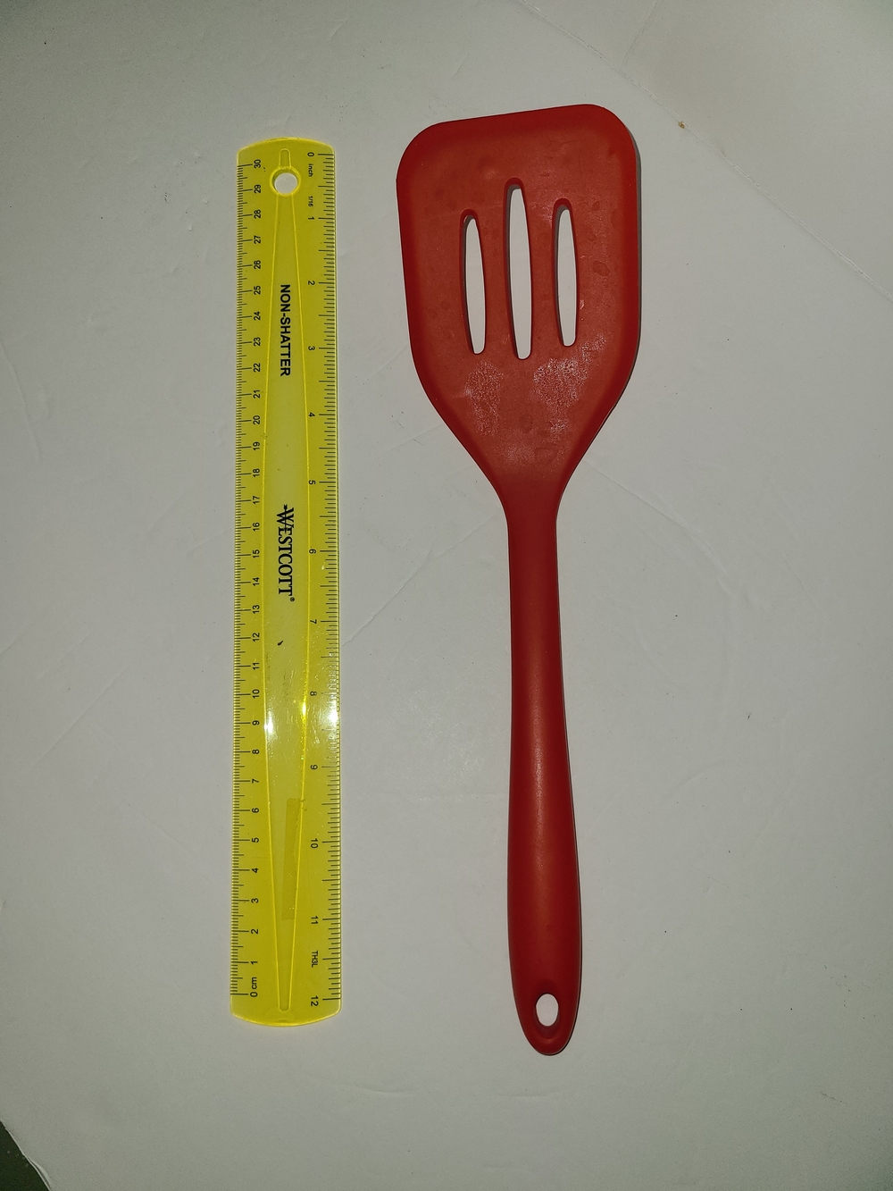 Red Slotted Silicone Spatula